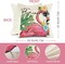 Hello Summer Vibes Flamingo Decorative Throw Pillow Covers 18 x 18 Set of 4, Stay Awhile Tropical Hawaii Palm Leaves Porch Outdoor Home Decor, Swim Ring Plaid Farmhouse Couch Cushion Case